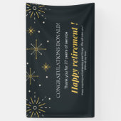 花火の黒火花と黄色の引退 横断幕 (縦)