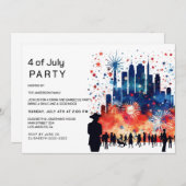 花火の7月4日招待状 セーブザデート (正面/裏面)