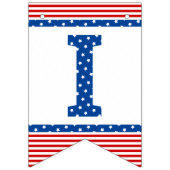 花火はこちら赤白青星付き バンティングフラッグ (第3の旗)