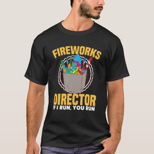 花火もし監督よ走よ走アメリカ国旗 Tシャツ (正面)