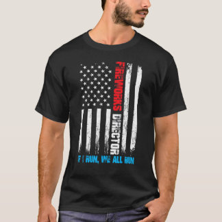 花火もし監督走私たち全員が走米国のフラッグ・パット Tシャツ
