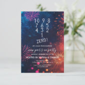 花火をカウントダウン大晦日のパーティー 招待状 (スタンド正面)