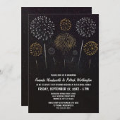 花火をテーマにしたリハーサルのディナー招待状 招待状 (正面/裏面)