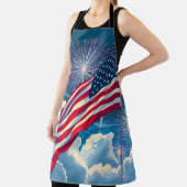 花火を使ったアメリカ愛国国旗 – 7月4日 エプロン (インサイチュ)