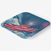 花火を使ったアメリカ愛国国旗 – 7月4日 ペーパープレート (傾斜あり)