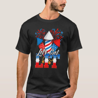 花火を打ち上げようアメリカの7月4日 Tシャツ