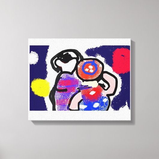 花火を見る キャンバスプリント (正面)