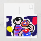 花火を見る ポストカード (正面/裏面)