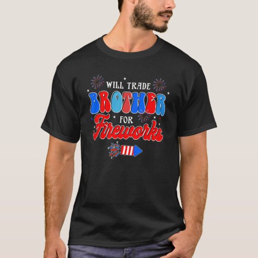 花火アメリカのために兄弟を交換する Tシャツ (正面)