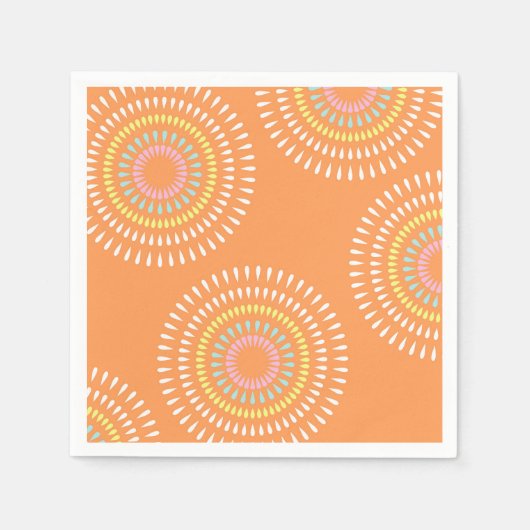 花火オレン日本のジ スタンダードカクテルナプキン (正面)