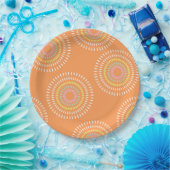 花火オレン日本のジ ペーパープレート (パーティー)