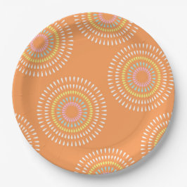 花火オレン日本のジ ペーパープレート