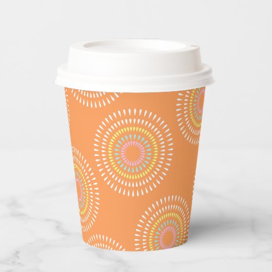 花火オレン日本のジ 紙コップ (正面)