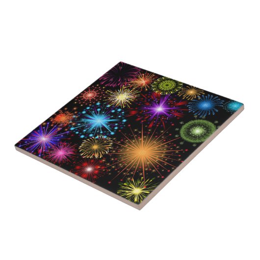 花火カラフルの新年 タイル (側面)