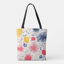 花火カラフルバーストトートバッグ | フェスティバルとおもしろい