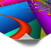 花火カラフルフラクタル ポスター (角)