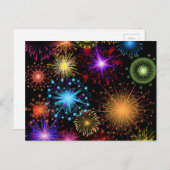 花火カラフル新年 シーズンポストカード (正面/裏面)