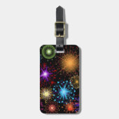 花火カラフル新年 ラゲッジタグ (正面縦)