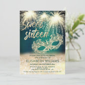 花火クールの仮装の魅力的輝きグラデーション 招待状 (スタンド正面)