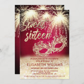 花火クールの仮装の魅力的輝きグラデーション 招待状 (正面/裏面)