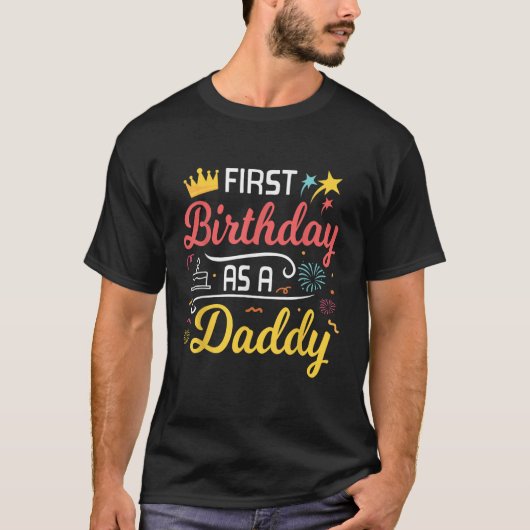 花火ケーキスターハッピーデイ私ファースト誕生日A Tシャツ (正面)