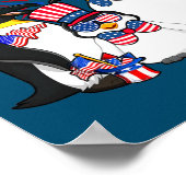 花火サングラスハットメリカ4thペンギン ポスター (角)