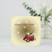 花火シャンパン紙吹雪ニューイヤーイブパーティー 招待状 (スタンド正面)