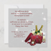 花火シャンパン紙吹雪ニューイヤーイブパーティー 招待状 (裏面)