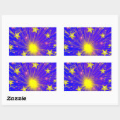 花火シールの長方形 長方形シール (シート)