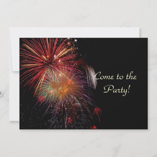 花火ニューイヤーイブパーティの招待状カード 招待状 (正面)