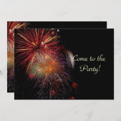 花火ニューイヤーイブパーティの招待状カード 招待状 (正面/裏面)
