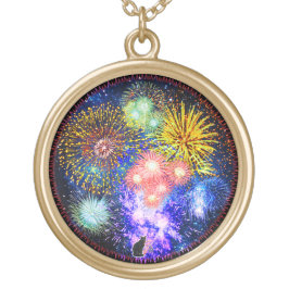 花火バースト ゴールドプレートネックレス