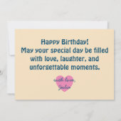 花火パターインスパイアンハッピーバースデーカード 招待状 (裏面)