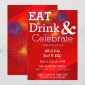 花火パーティーの招待状を祝おう 招待状 (正面/裏面)