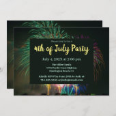 花火パーティーの楽しい招待状 招待状 (正面/裏面)