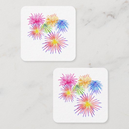 花火ビッグパーティーお祝い爆竹 スクエア名刺 (正面/裏面)