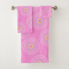 花火ピ日本のンク バスタオルセット