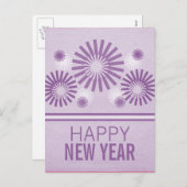 花火ファンキーの新年葉書、紫 シーズンポストカード (正面/裏面)