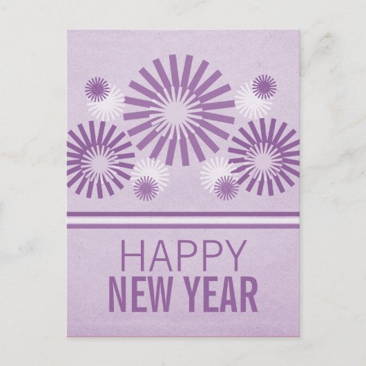 花火ファンキーの新年葉書、紫 シーズンポストカード (正面)