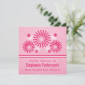 花火ファンキー大晦日招待状ピンク 招待状 (スタンド正面)