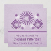 花火ファンキー大晦日招待状紫 招待状 (正面/裏面)