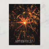 花火フォトハッピー新年2025休日 シーズンポストカード (正面)