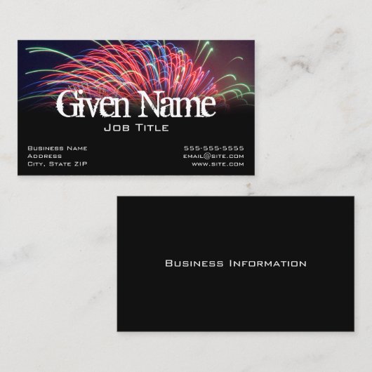 花火ブラック 名刺 (正面/裏面)