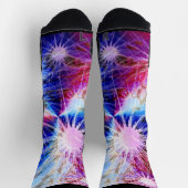 花火ブルーマルーン ソックス (上部)