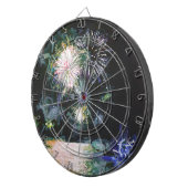 花火ブルー海ボート7月4日の水彩 ダーツボード (正面右)