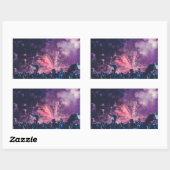 花火ポップ・アートの 長方形シール (シート)