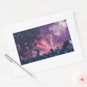 花火ポップ・アートの 長方形シール (封筒)