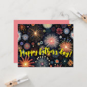 花火付きの父の日のグリーティングカード カード (正面/裏面インサイチュ)