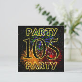 花火付き105th誕生日パーティー招待状 招待状 (スタンド正面)