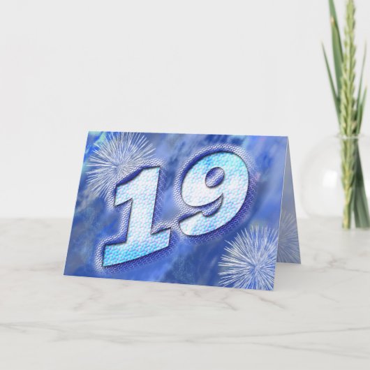 花火付き19thバースデーカード カード (正面)